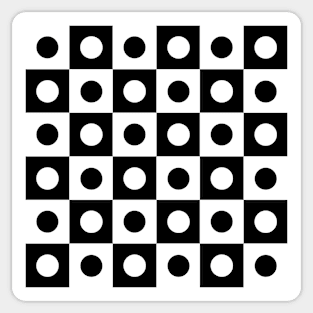 Black and White Polka Dot Patchwork Pattern Sticker